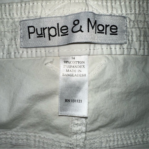 Purple & More Women's Size 14 White Button Zip Close Short - Picture 2 of 10